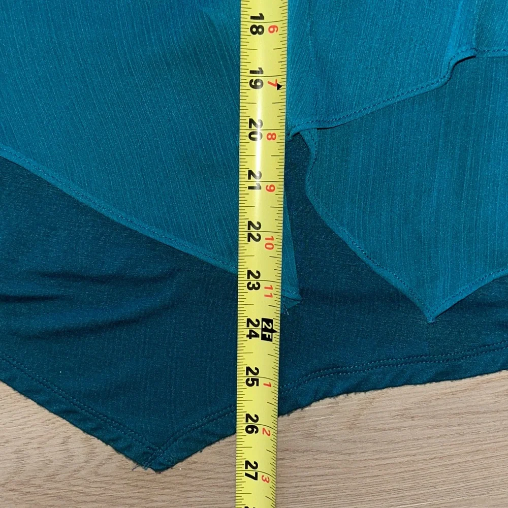Apt. 9 Layered V-Neck Women’s Top M Teal NWT Pullover Sheer Sleeve Casual